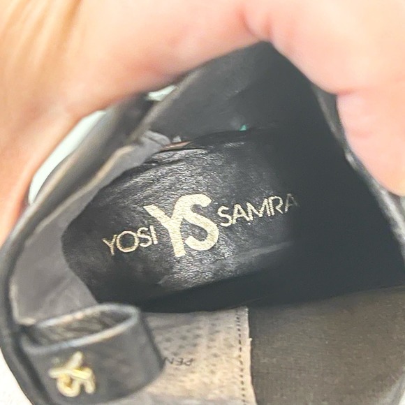 Yosi Samra YS Women's Black Leather Block Heel Penelope Ankle Boots Size 9 NWOT - Picture 8 of 9